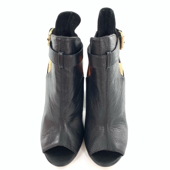 Chinese laundry ankle booties 5.5 36 Bizarre black leather buckle chunky boots - Picture 2 of 12